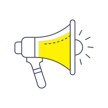 Seo Business Web Özetlenmiş Satır Simgesi Vektör Megafonu