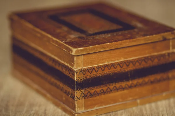 Vintage Antique Wooden Retro Jewelry Box Jewelry Jewelry — ストック写真