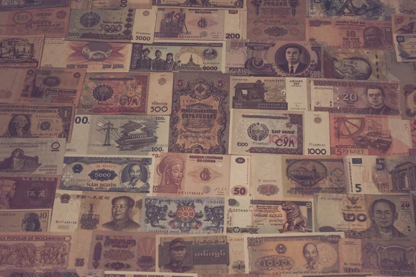 Sammlung Von Banknoten Aus Verschiedenen Ländern — Stockfoto