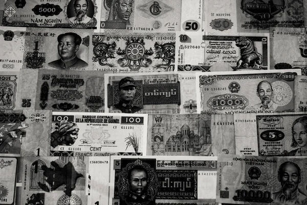 Collection Paper Banknotes Different Countries — 스톡 사진