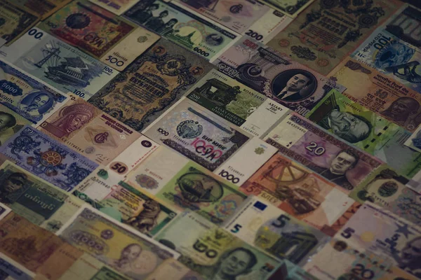 Raccolta Banconote Cartacee Diversi Paesi — Foto Stock