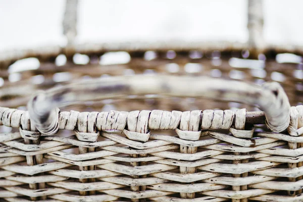 Wicker vine peasant grocery vintage retro basket for wild berries and mushrooms