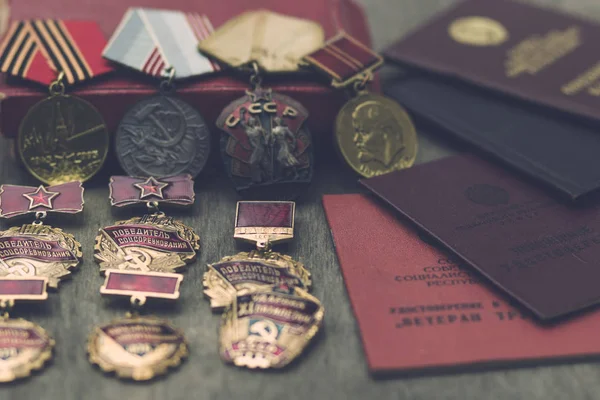 Medals Orders Awards Work Victory — Stock Photo, Image