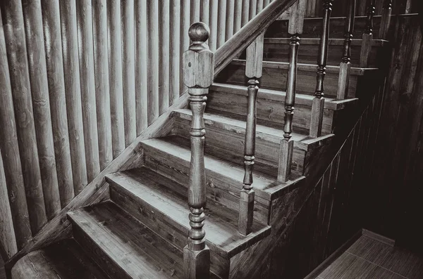 Antigua Escalera Madera Vintage Siguiente Planta — Foto de Stock