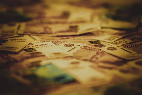 Rus Kağıt Banknotları Rusya Nın Parası — Stok fotoğraf