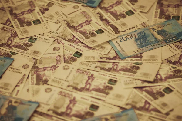 Russische Papierbanknoten Geld Aus Russland — Stockfoto