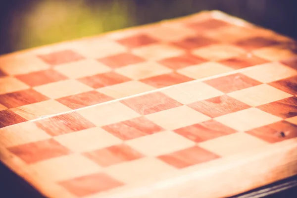 Black White Squares Wooden Chessboard Game — Stock Photo, Image