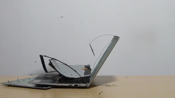 Сломанный Медленный Мотив Ноутбука 120 Кадров Секунду — стоковое видео