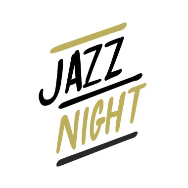 El çizimi caz müzik poster illüstrasyonu - vektör