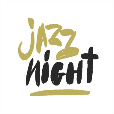 El çizimi caz müzik poster illüstrasyonu - vektör