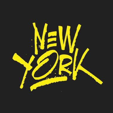New York 'un beyaz arka planda izole edilmiş el yazısı harfleri. Tipografi posteri için modern fırça hat sanatı