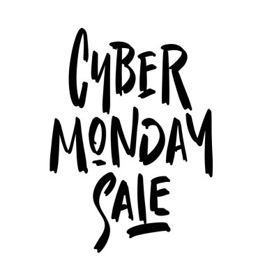 Siber Pazartesi konsept pankartı, her gece pazartesinin satış indirimlerinin reklamları. Projeleriniz için vektör illüstrasyonu.