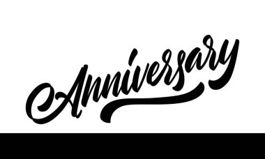 Yıldönümü yazılı mesaj pankartı. Vektör illüstrasyonu