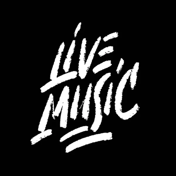 Live Music Sign Icon Modern Calligraphy Quote Hand Written Lettering — Stock Vector