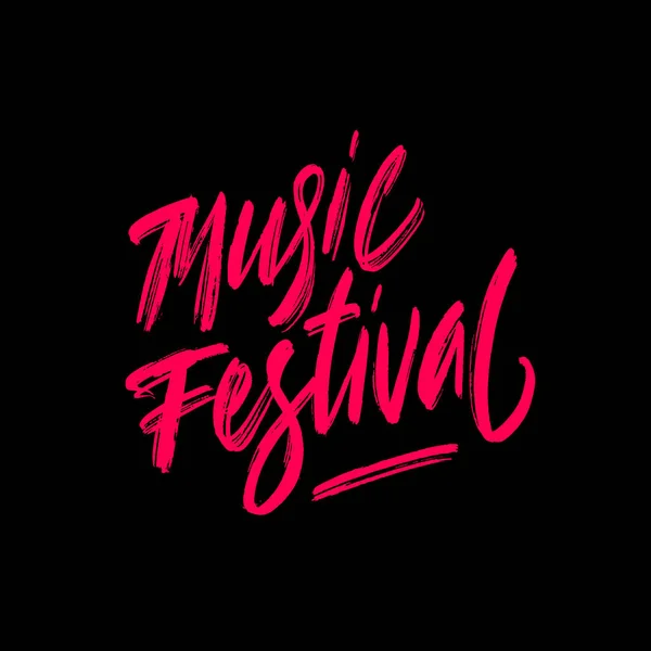 Music Festival Typography Lettering — Stock Vector