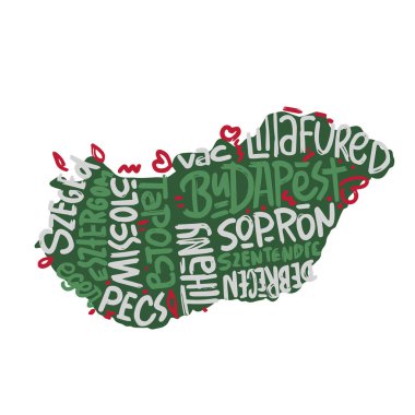 Macaristan haritası. Vector Illustration EPS10. - Vektör