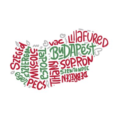 Macaristan haritası. Vector Illustration EPS10. - Vektör