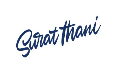 Surat thailand şehrinden. El yazısıyla yazılmış şehir ismi. Modern Kaligrafi El Yazısı Yazı, arka plan, logo, posterler, davetiyeler, kartlar vs. Tipografi vektörü.