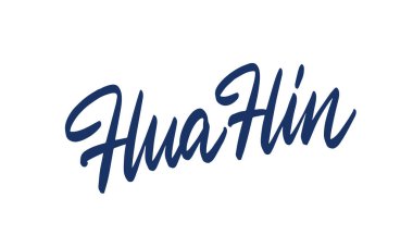 Hua hin, Tayland. Poster veya kartpostal için vektör illüstrasyonu. EPS 10.