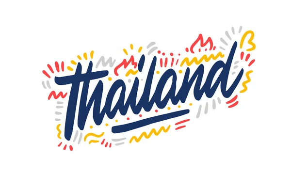 Tailandia Caligrafía Plantilla Texto Para Concepto Ilustración Diseño Letras Manuscritas — Foto de Stock