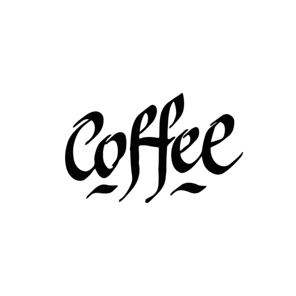 Ręcznie Rysowana Kaligrafia Pióro Pędzelkowe Literujące Słowo Kawa Projektowanie Broszur — Zdjęcie stockowe