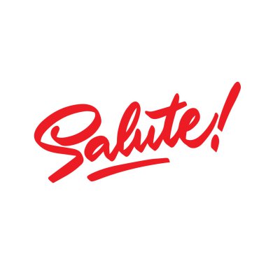 İzole vektör salut harfleri. El yazısıyla modern fırça harfleri beyaz üzerine Fransızca 'ya merhaba diyor. Kartpostal, davetiye, tişört baskısı tasarımı, afiş, motivasyon posteri, ico
