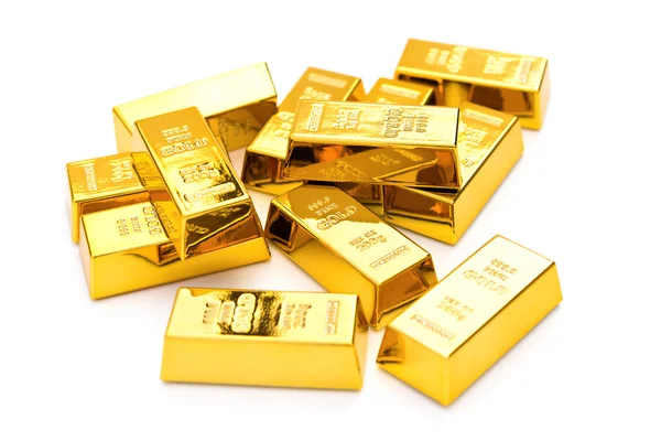 Gold bars on a white background — Stock Photo, Image