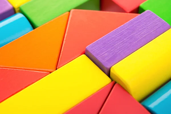 Inny kolor i kształt zabawki drewniane bloki — Zdjęcie stockowe