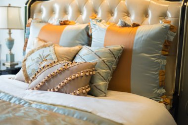 pillows on a classical bed clipart