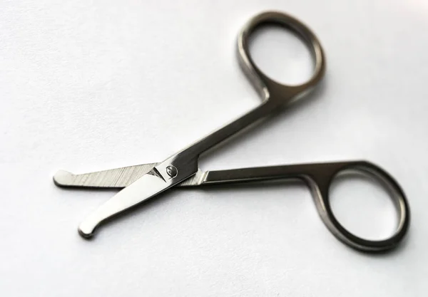 Safety stainless steel scissors with round head — Stock Photo, Image