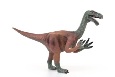 yan görünümü nothronychus oyuncak beyaz bir arka plan üzerinde