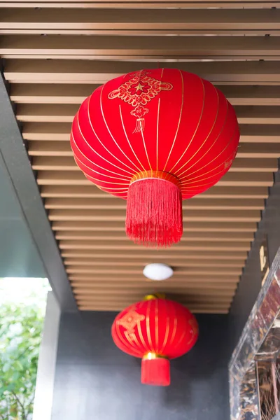 lanterns hanging on roof inside