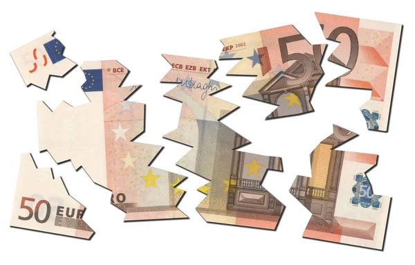 EU broken financial concept — Stock Photo, Image