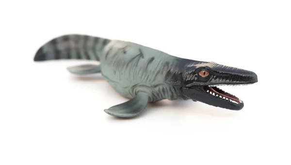 흰색 배경에 Mosasaurus 장난감 — 스톡 사진