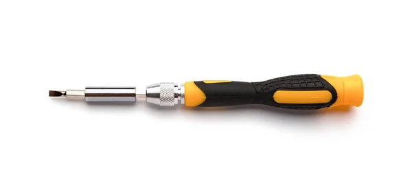 Slotted screw driver on a white background with clipping path — Stock Photo, Image