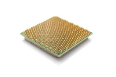 Beyaz bir arka plan üzerinde merkezi işlemci