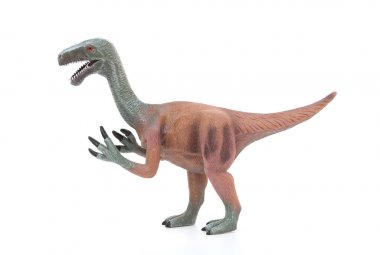 yan görünümü nothronychus oyuncak beyaz bir arka plan üzerinde