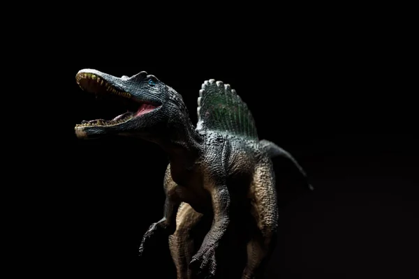 Spinosaurus toy on a dark background — Stock Photo, Image