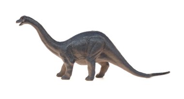 Beyaz bir arka plan üzerinde yan görünüm Diplodocus oyuncak