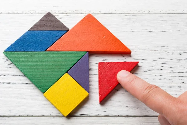 kalp şeklinde ahşap tangram son bit bitirme