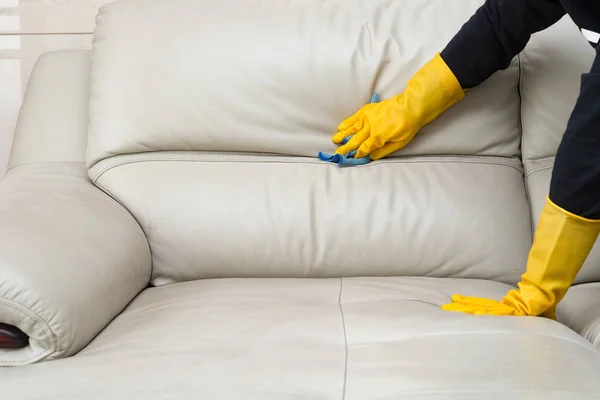 cleaning leather sofa at home