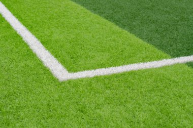 bir futbol sahası sınırları ile parçası