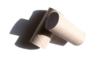 2'li tuvalet kağıdı beyaz gölge ile boş kahverengi