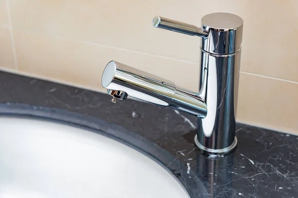 Stainless Steel Water Tap Washbasin — Stock Photo, Image