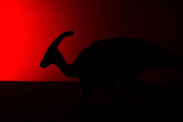 Parasaurolophus Shadow Red Light Dark — Stock Photo, Image