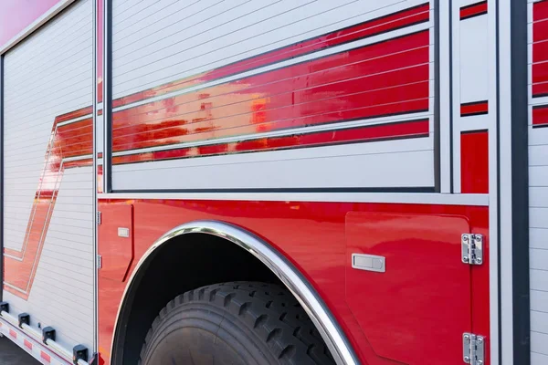 Ângulo Visão Lateral Caminhão Bombeiros — Fotografia de Stock