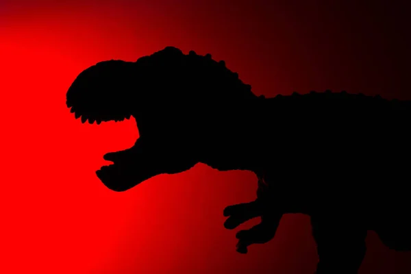 Tyrannosaurus Shadow Red Light Dark — Stock Photo, Image