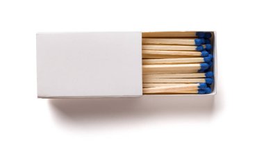 Üstten Görünüm açılan kibrit kutusu beyaz kırpma yoluyla