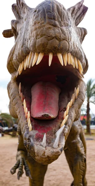 dinosaur mouth with big teech close up