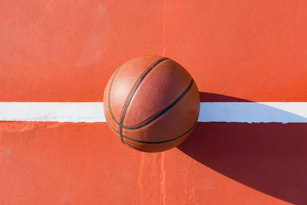 Basket Ball Sur Terrain Jeu Plein Air Dans Une Journée — Photo